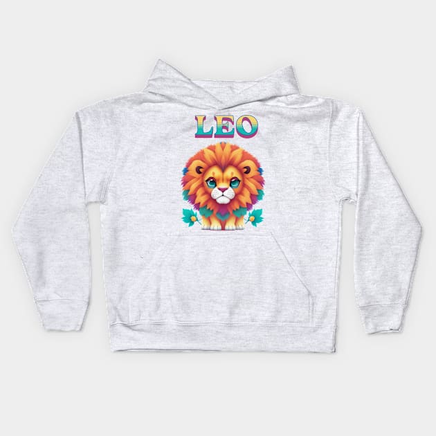 Leo Zodiac Sign Horoscope Kids Hoodie by Groovy Dreams